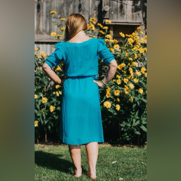 Vintage Orite blue dress, size S - Picture 2 of 2